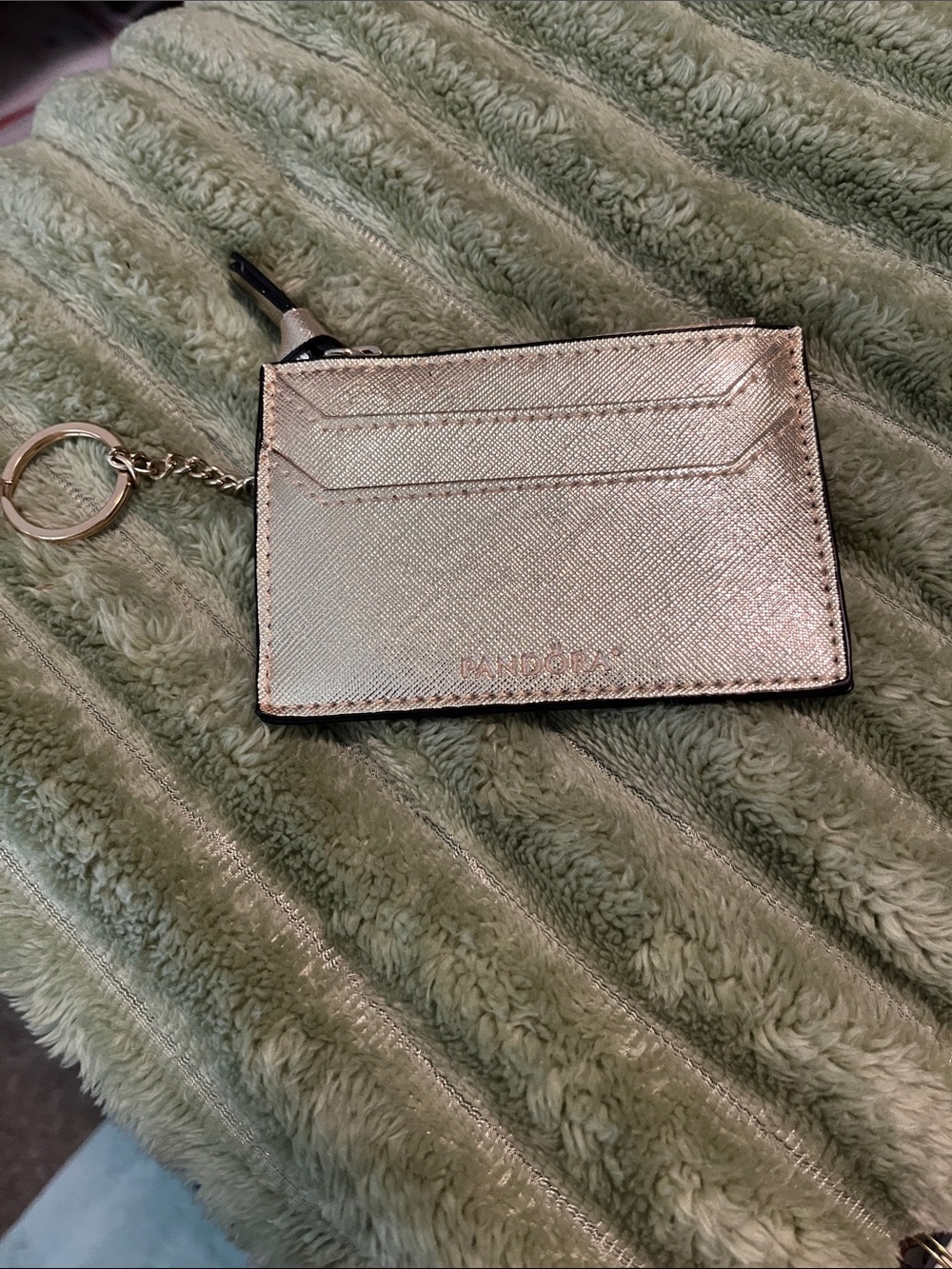 Pandora Metallic Silver Cardholder Keychain